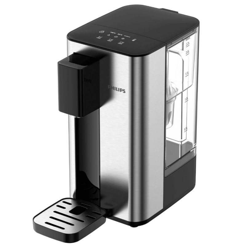 Диспенсър за филтриране и загряване на вода Philips ADD5906S/10, 2200W, 2.2 л, 5-38°C, Micro X-Clean Softening+, Инокс/черен — оферта от alleop.bg