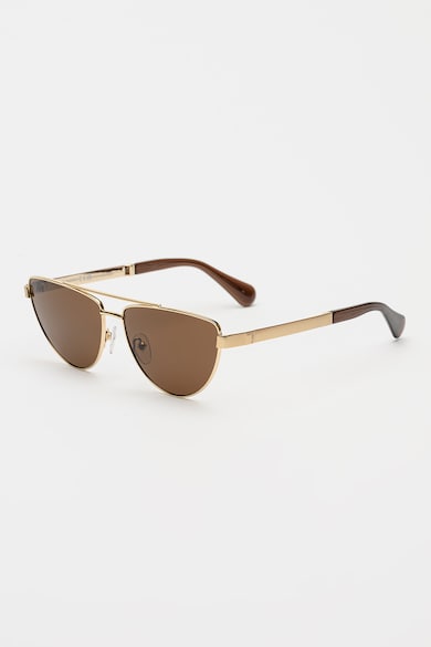 Слънчеви очила Aviator с метална рамка - Златист/Кафяв — оферта от FashionDays.bg