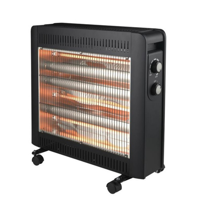 Кварцова печка Rosberg R51972E, 2400W, 4 реотана, 2 степени, Защита при преобръщане, Черен — оферта от alleop.bg