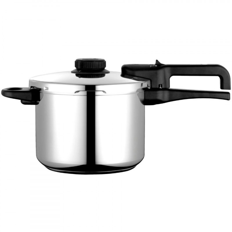 Тенджера под налягане Fagor Dual Xpress 4+6L, 2 бр, 30-90 kPa, 22 см, 5 защити, 3-слойно дъно, Неръждаема стомана 18/10, Индукция, Сребрист — оферта от alleop.bg