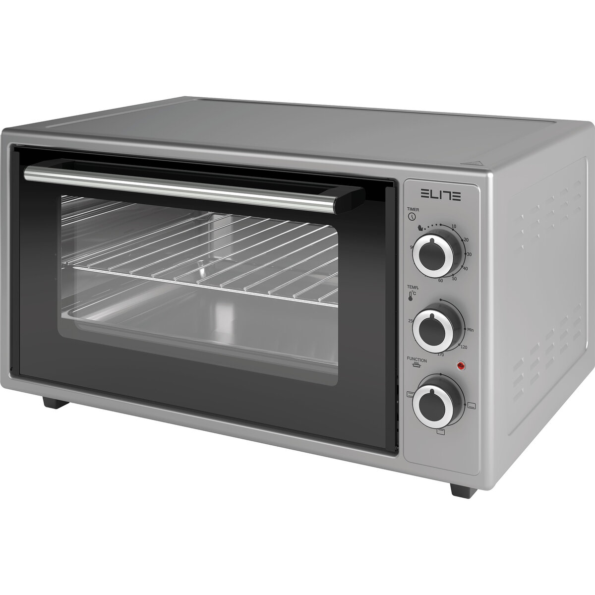 Електрическа фурна ELITE EMO-38300G, 38L, 1800W, Биметален термостат, М-тип нагревател, Таймер, Сив — оферта от potrebno.bg