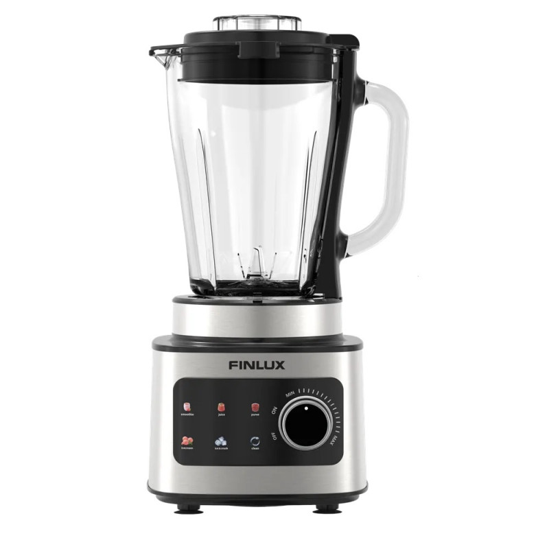 Блендер Finlux FTB-8115D, 1500W, 1.5 л, 6 автоматични програми, Сензорен дисплей, Разбиване на лед, 6 остриета, Инокс/черен — оферта от alleop.bg