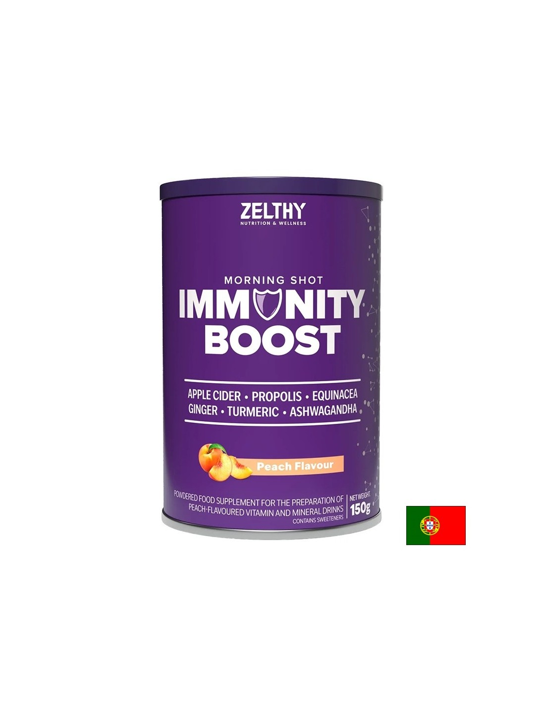 Immunity Boost с витамин C, D3, цинк, селен и прополис - За нормална функция на имунната система, 150 g прах, праскова — оферта от revita.bg