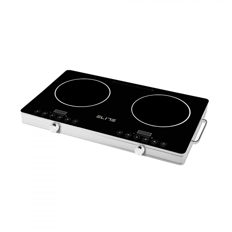 Двоен инфрачервен котлон Elite EFP-1296TU, 4400W, 20 см, LED дисплей, Тъч управление, Таймер, Стъклокерамика, Инокс — оферта от alleop.bg