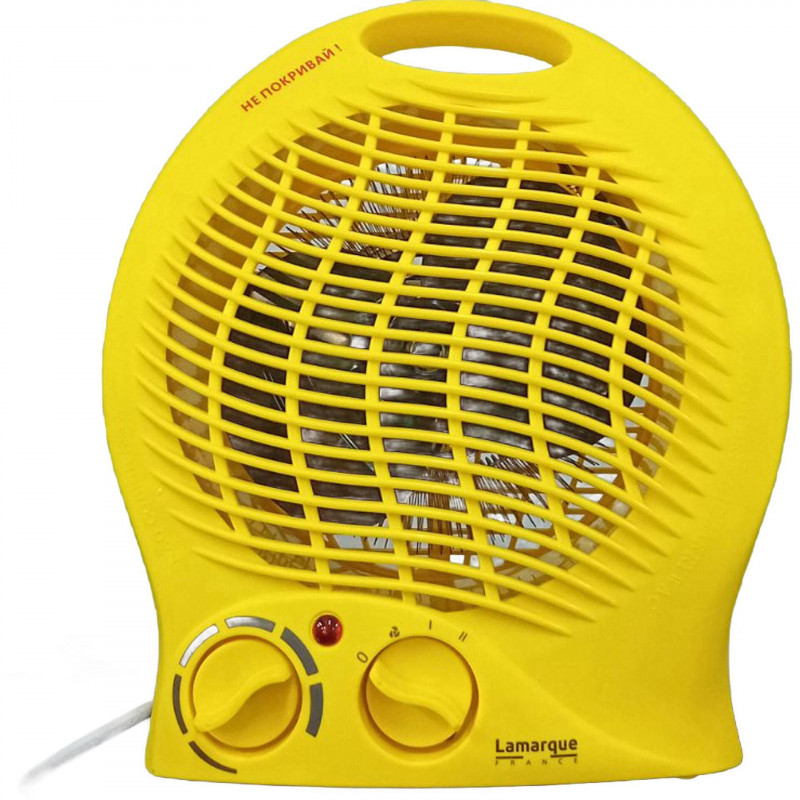 Вентилаторна печка Lamarque LFH-2000Y, 2000W, 2 степени, 3 режима, Защита, Жълт — оферта от alleop.bg