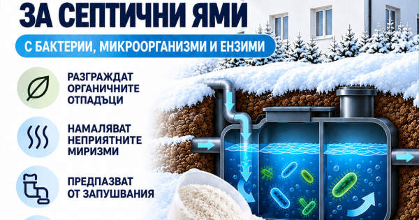 Hüniger® ЗИМА микроорганизми и ензими за разграждане съдържанието на септични ями 1 кг — оферта от newfresh.org