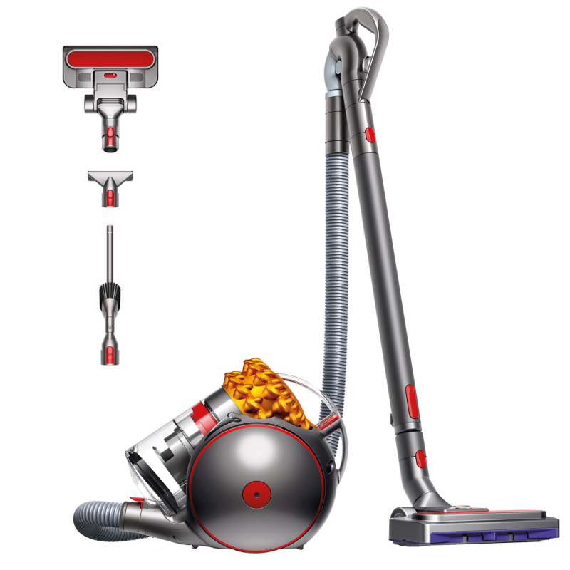 Прахосмукачка без торба Dyson Cinetic Big Ball Multi Floor 2 230278-01, 700W, 170AW, 0.8 л, Radial Root Cyclone, Автоматично изправяне при преобръщане, Никел/жълт — оферта от alleop.bg