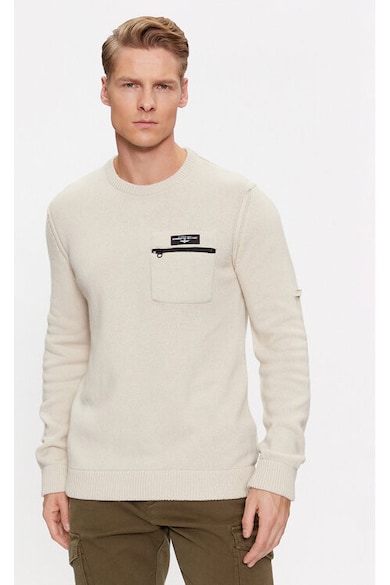 Мъжки пуловер -  303319755 - Вълна/Памук/Найлон - Бежов - Бежов — оферта от FashionDays.bg