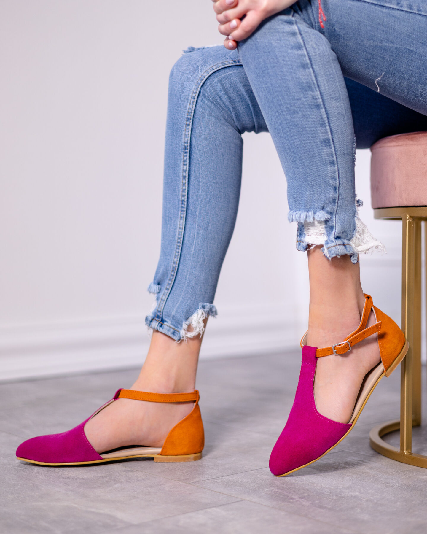 Дамски балеринки естествена кожа цветни — оферта от armadabg.eu