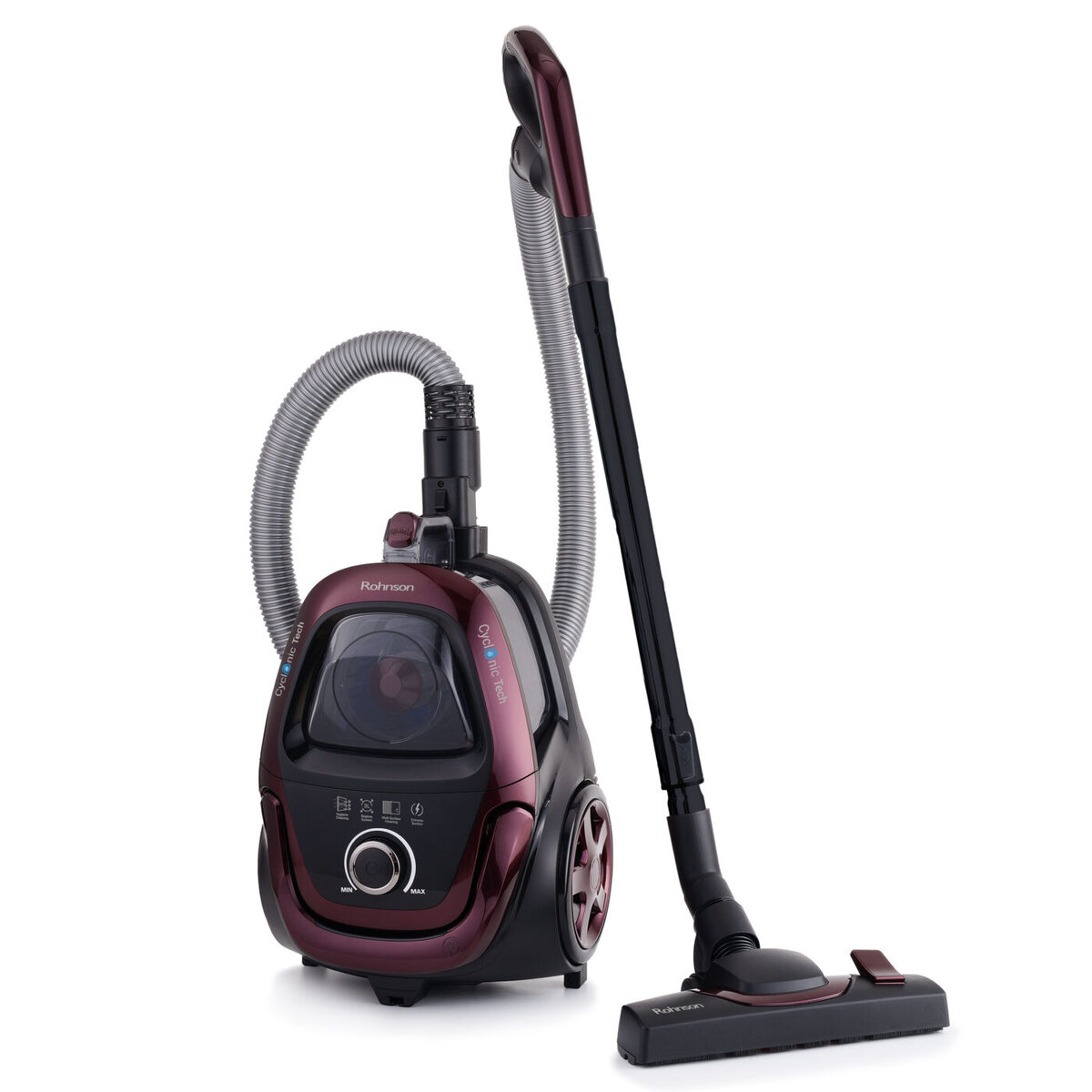 Прахосмукачка Rohnson R-1260 Cyclonic Tech, 850W, 5-степенна филтрация, 3L, 5м кабел, Регулиране на мощността, Черен — оферта от potrebno.bg