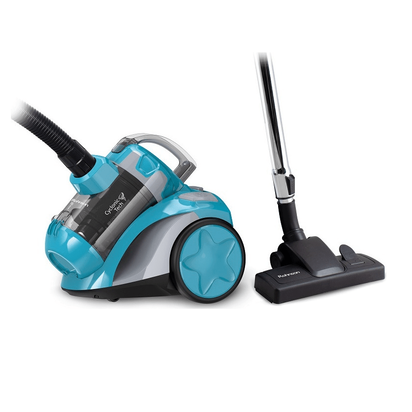 Прахосмукачка Rohnson R-1213, Без торба, 800W, 2л контейнер, Енергиен клас А, Миещ се HEPA филтър, Автоматично навиване на кабела, Синя — оферта от potrebno.bg