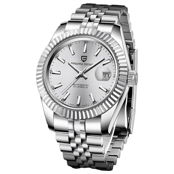 Мъжки часовник Pagani Design Krypsis, Автоматичен, Неръждаема стомана, Сребрист / Бял — оферта от nubi.bg
