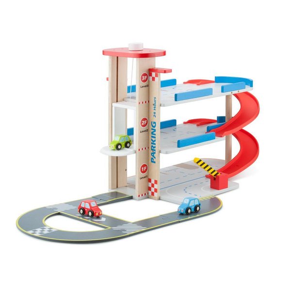 Детски дървен гараж на три етажа New Classic Toys — оферта от woodenmagic.bg
