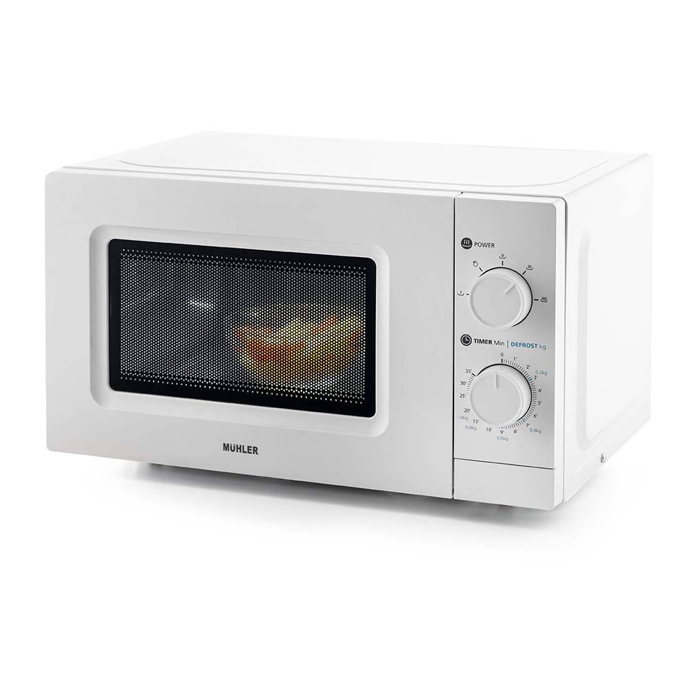 Микровълнова фурна MUHLER MO-5009 20L, бяла, механична — оферта от potrebno.bg