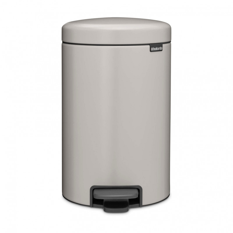 Кош за боклук с педал Brabantia NewIcon 1010440, 12 л, Плавно затваряне, Противоплъзгаща основа, Светлосив — оферта от alleop.bg