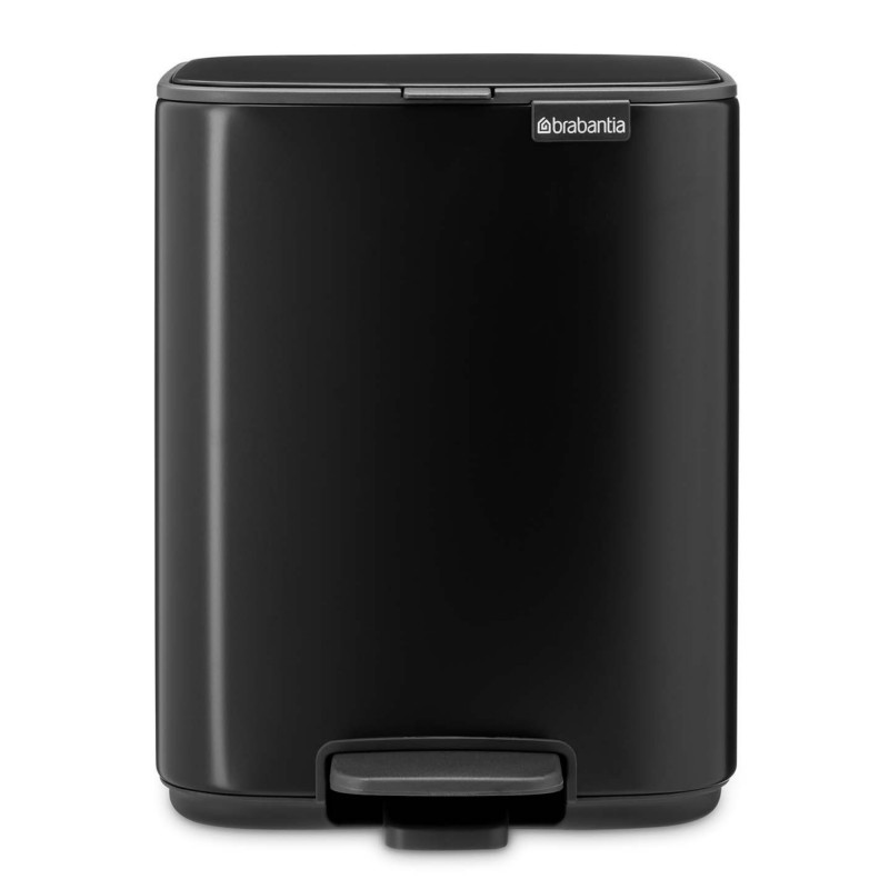 Кош за боклук Brabantia Bo Pedal 1010137, 7 л, Плавно затваряне, Гумирана основа, Черен мат — оферта от alleop.bg
