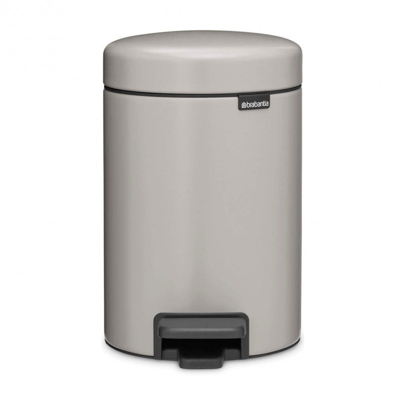 Кош за боклук с педал Brabantia NewIcon 1010433, 3 л, Плавно затваряне, Противоплъзгаща основа, Светлосив — оферта от alleop.bg