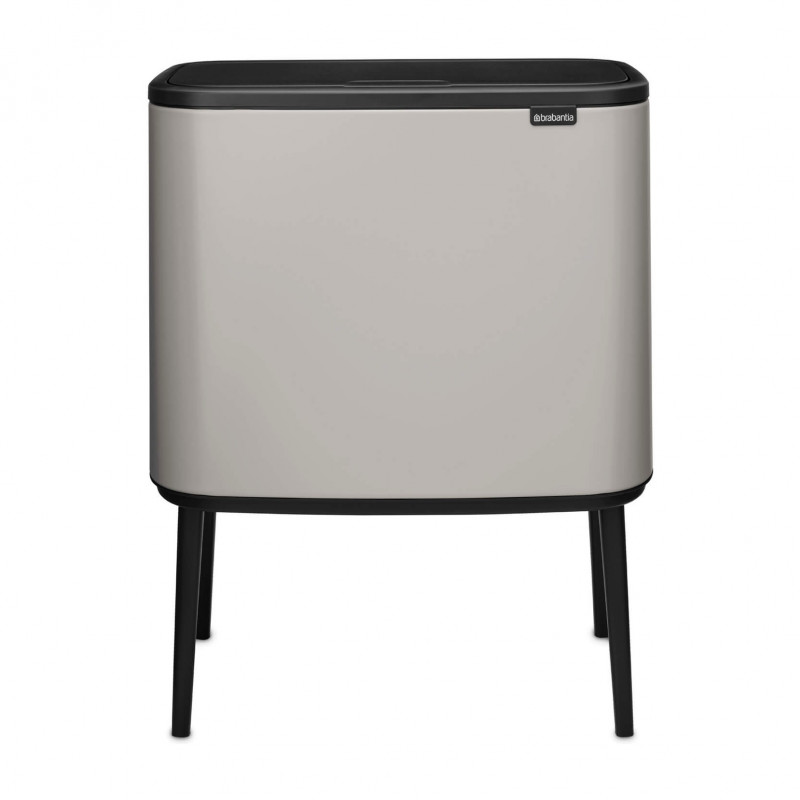 Кош за боклук Brabantia Bo Touch 1010454, 3x11 л, Плавно и безшумно отваряне, Голям отвор, Сив — оферта от alleop.bg