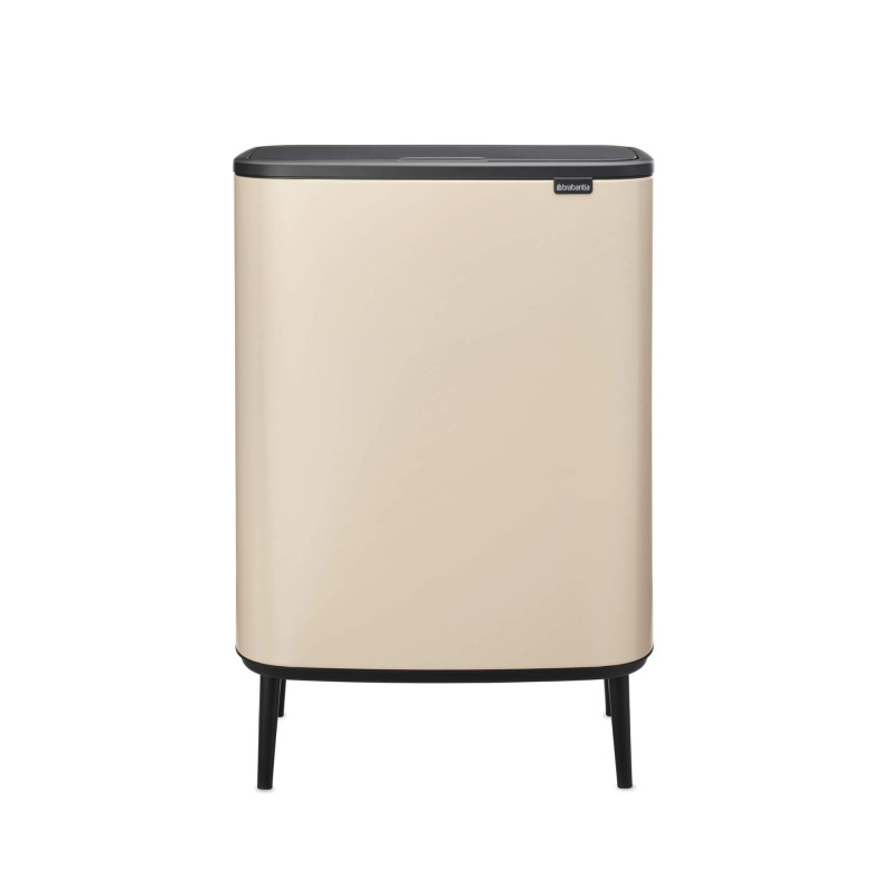 Кош за боклук Brabantia Bo Touch Hi 1010457, 60 л, Странични отвори за пренасяне, Регулируеми крака, Бежов — оферта от alleop.bg