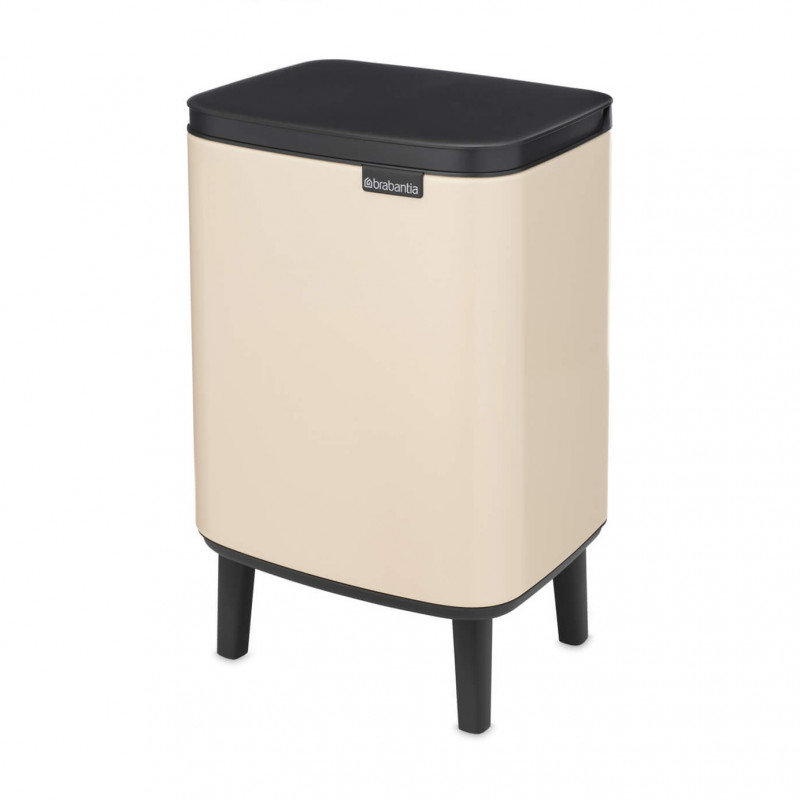 Кош за боклук Brabantia Bo Small Hi 1010461, 7 л, Повдигнат, Плавно и безшумно отваряне, Противоплъзгаща основа, Бежов — оферта от alleop.bg