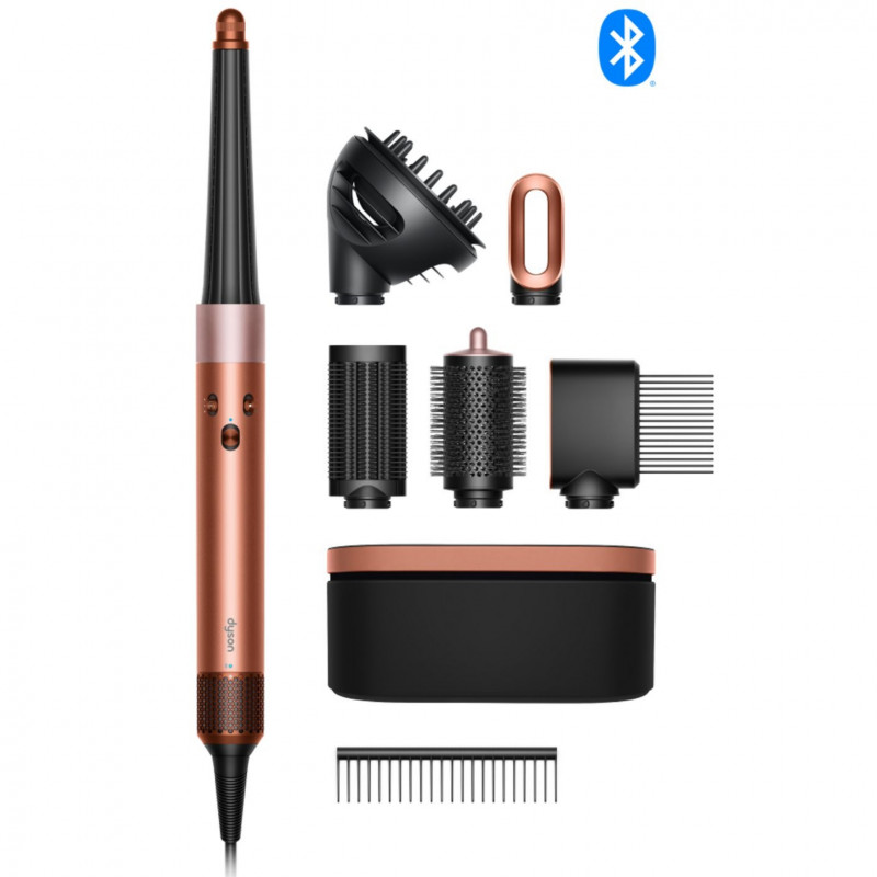 Маша за коса Dyson HS08 Airwrap i.d.™ Curly + Coily 142899-01 AmSi/PkCp, 1300W, 13.5 l/s, Автоматизирано къдрене, Йонизиране, 3 скорости, 3 темп, Bluetooth, Кехлибарена ... — оферта от alleop.bg