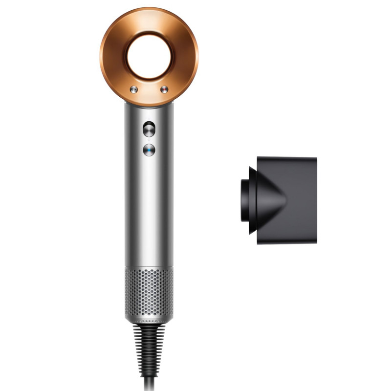 Сешоар Dyson Supersonic Origin HD07 Ni/Cop 107830-01, 1600W, 3 скорости, 4 темп, 110 000 об/мин, Йонизация, Air Multiplier, Никел/меден цвят — оферта от alleop.bg