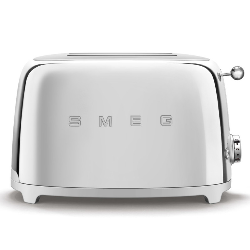 Тостер за хляб SMEG 50's Style TSF01SSEU, 950W, 2 филии, 6 нива, Тавичка за трохи, Вграден кабел, Неръждаема стомана, Сребрист — оферта от alleop.bg