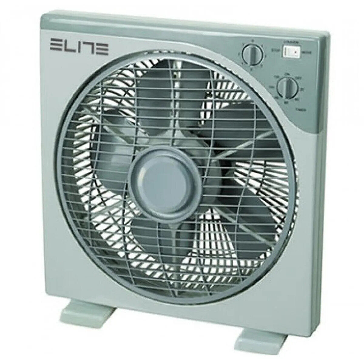Вентилатор ELITE EFB-0445, 40W, 12", 3 скорости, 5 перки, Таймер, Осцилация, Сив — оферта от technomani.bg/