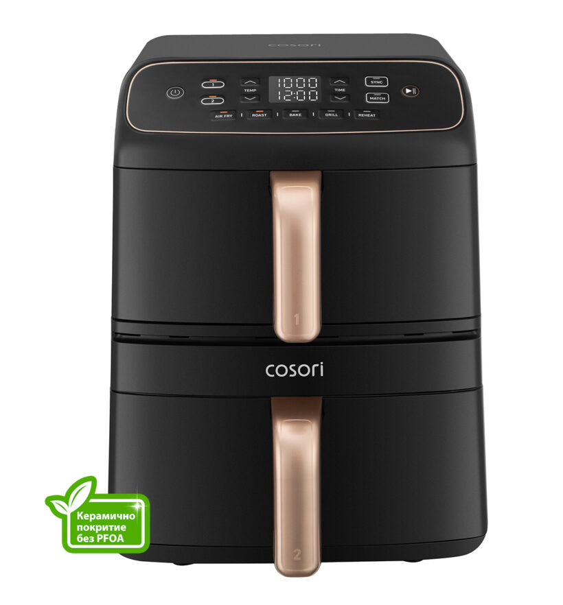 Фритюрник с горещ въздух Cosori Turbo Tower Compact CAF-DC861, 8.6L, черен — оферта от airtrade.bg