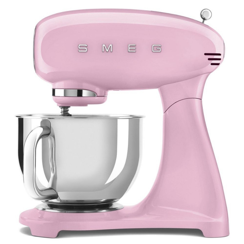 Планетарен миксер SMEG SMF03PKEU, 800 W, 4.8 л, 10 скорости, Функция за плавен старт, Крачета против хлъзгане, Розов — оферта от alleop.bg