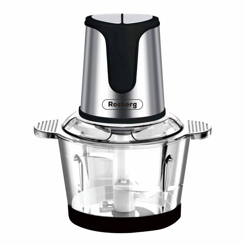 Чопър Rosberg R51111E, 500W, 3 литра, Стъклена купа, 2 скорости, Инокс/черен — оферта от technomani.bg/