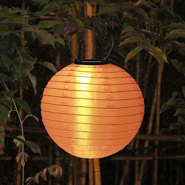Соларен градински китайски LED фенер 25 см. — оферта от mitevbg.com