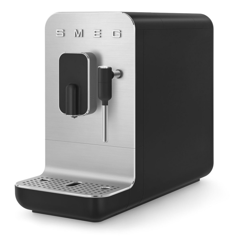 Еспресо машина SMEG Collezione BCC12BLMEU, 1350 W, 19 bar, 1.4 л, 8 функции, Вградена мелачка, Дюза за пара, Черен — оферта от alleop.bg