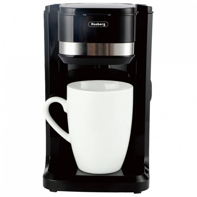 Кафемашина Rosberg R51170D, 350W, 150 ml, Включена чаша, Автоматично изключване, Черен — оферта от technomani.bg/