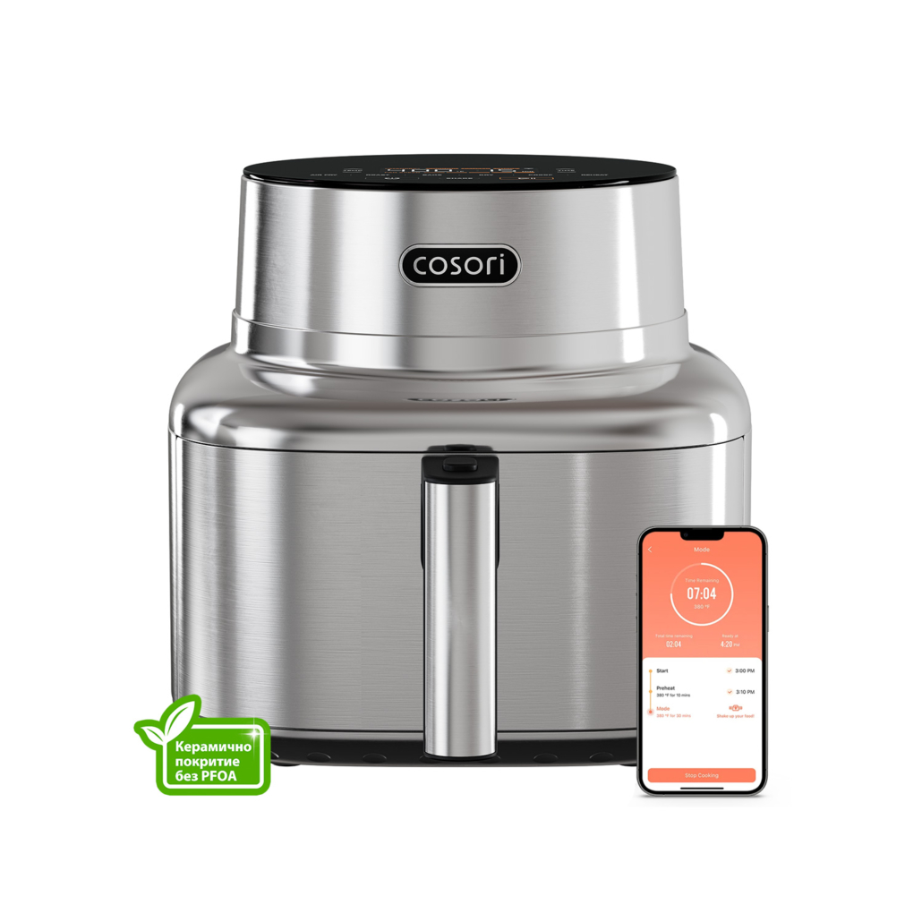 Фритюрник с горещ въздух Cosori Iconic CAF-SE601S, 6.2L, неръждаема стомана — оферта от airtrade.bg