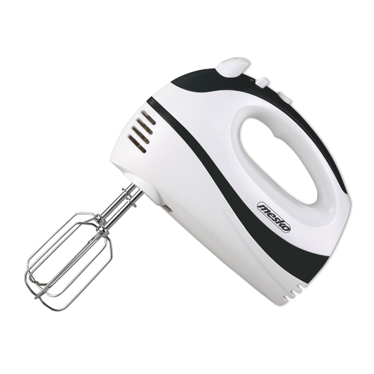 Миксер Mesko MS-4227, 550W, 5 скорости + turbo, Куки за тесто, Бял/Черен — оферта от potrebno.bg