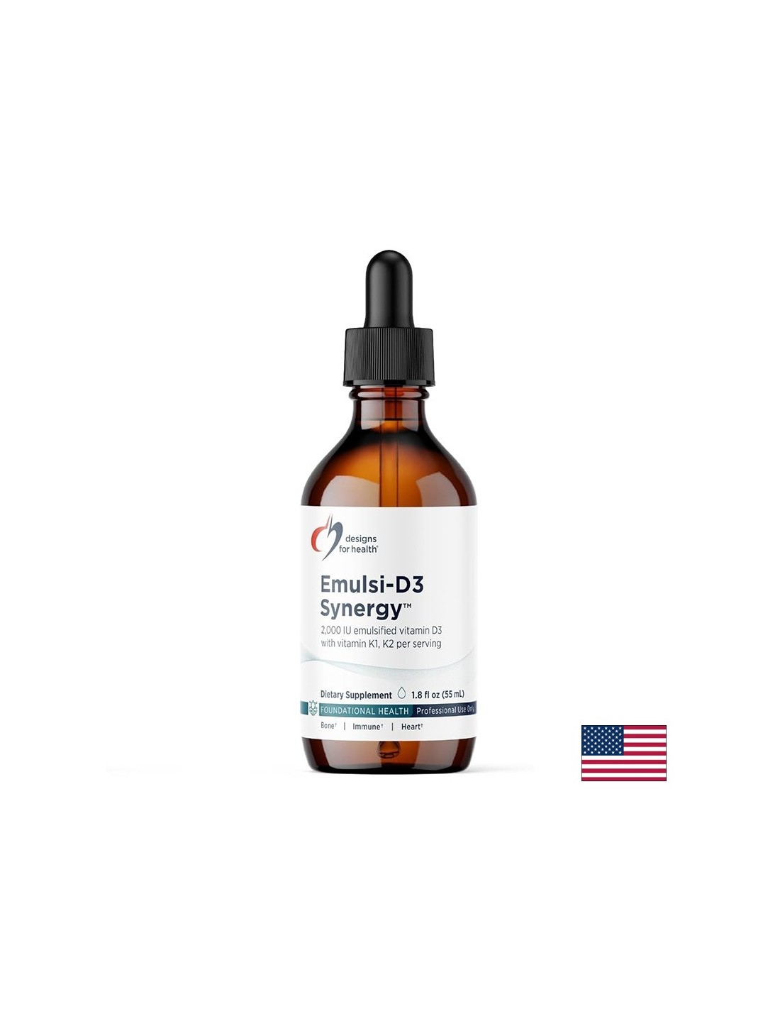 Emulsi-D3 Synergy – За здрави кости и усвояване на калция, витамин D3 + K1 + K2, капки 55 ml — оферта от revita.bg