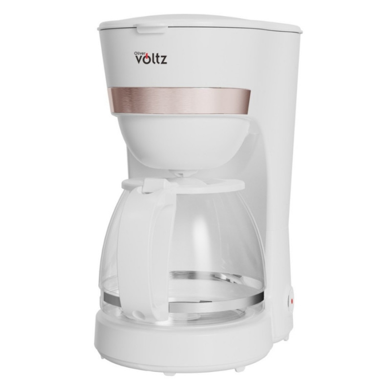 Кафемашина Oliver Voltz OV51170WN, 600W, 1.25 л, Противокапкова система, Прозрачен резервоар за вода, Бял — оферта от alleop.bg