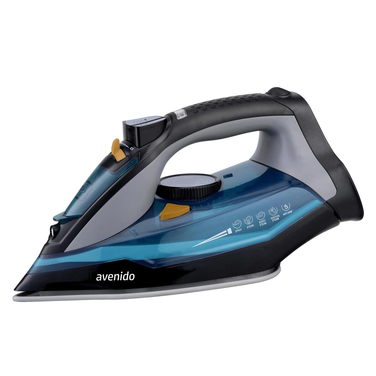 Ютия Avenido AV-5046, 3000W, Керамично покритие, 0.35 ml резервоар, Самопочистване, 45 g/min постоянна пара, Син — оферта от potrebno.bg