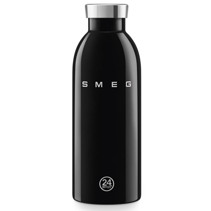 Термо бутилка SMEG Clima 50's Style WBF01BL, 500 мл, Херметично затваряне, Двустенна, Неръждаема стомана 18/8, Черен — оферта от alleop.bg