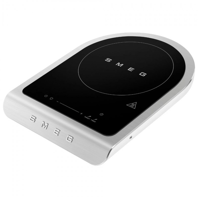 Преносим индукционен котлон Smeg PIC01WHMEU, 2100 W, Керамично стъкло, Таймер, LED дисплей, Бял мат — оферта от alleop.bg