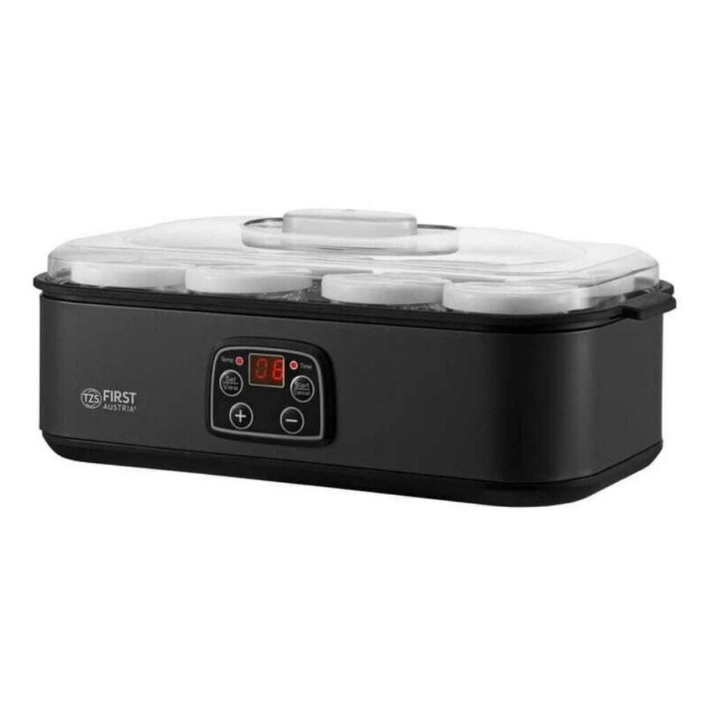 Уред за кисело мляко First Austria FA-5120-2-GR, Дигитален, 8 чаши, 190ml, 30W, Таймер, Черен — оферта от technomani.bg/