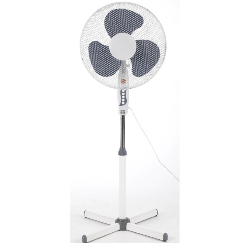 Вентилатор NEO FA-F44, 40W, 40 см, 3 скорости, Осцилация, Регулируема височина и ъгъл, Бял — оферта от alleop.bg