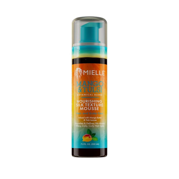 Лек мус за дефиниция и блясък Mielle Mango & Tulsi Silk Texture Mousse, 222мл — оферта от shop.curly.bg