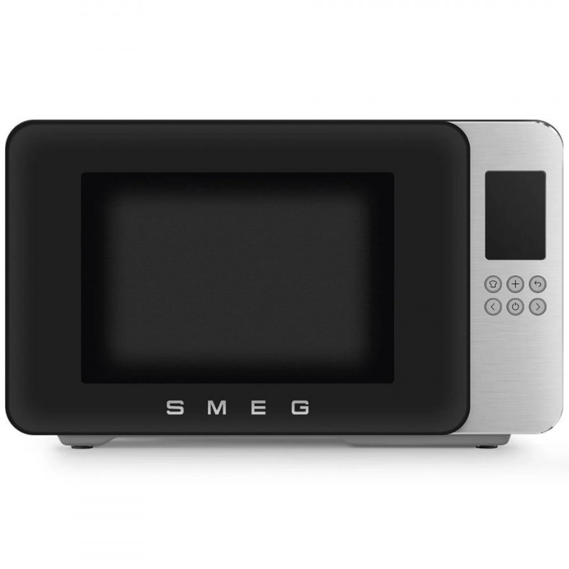 Микровълнова фурна с грил 4в1 SMEG Collezione MOC01BLMEU, 1900W, 29 л, 18 програми, Плавно затваряне, Звуков сигнал, LCD, Черен мат — оферта от alleop.bg