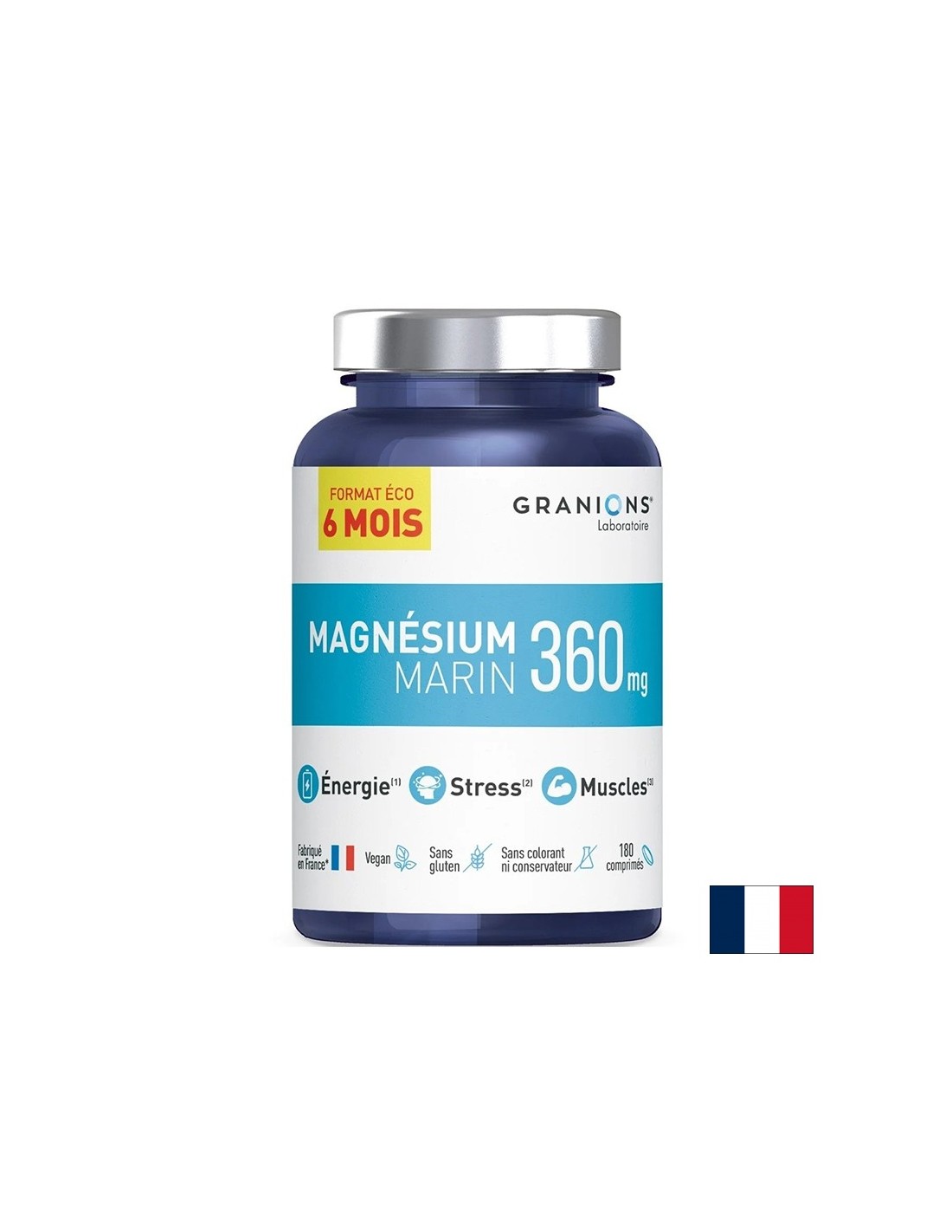 Морски магнезий 360 mg с витамин B6 за мускулите и нервната система, 180 таблетки — оферта от revita.bg