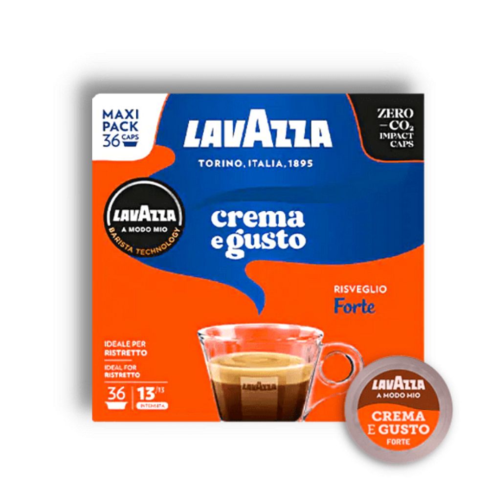 Кафе капсули Lavazza A Modo Mio Crema e Gusto Forte 36 броя — оферта от potrebno.bg