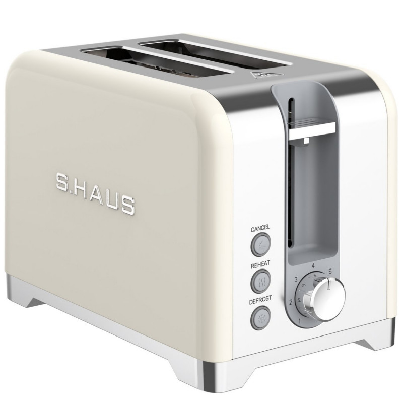 Тостер за хляб Swiss Haus SH-TO2020, 900W, 7 нива на изпичане, Размразяване, Претопляне, Отказ, Звуков сигнал, Кремав — оферта от alleop.bg