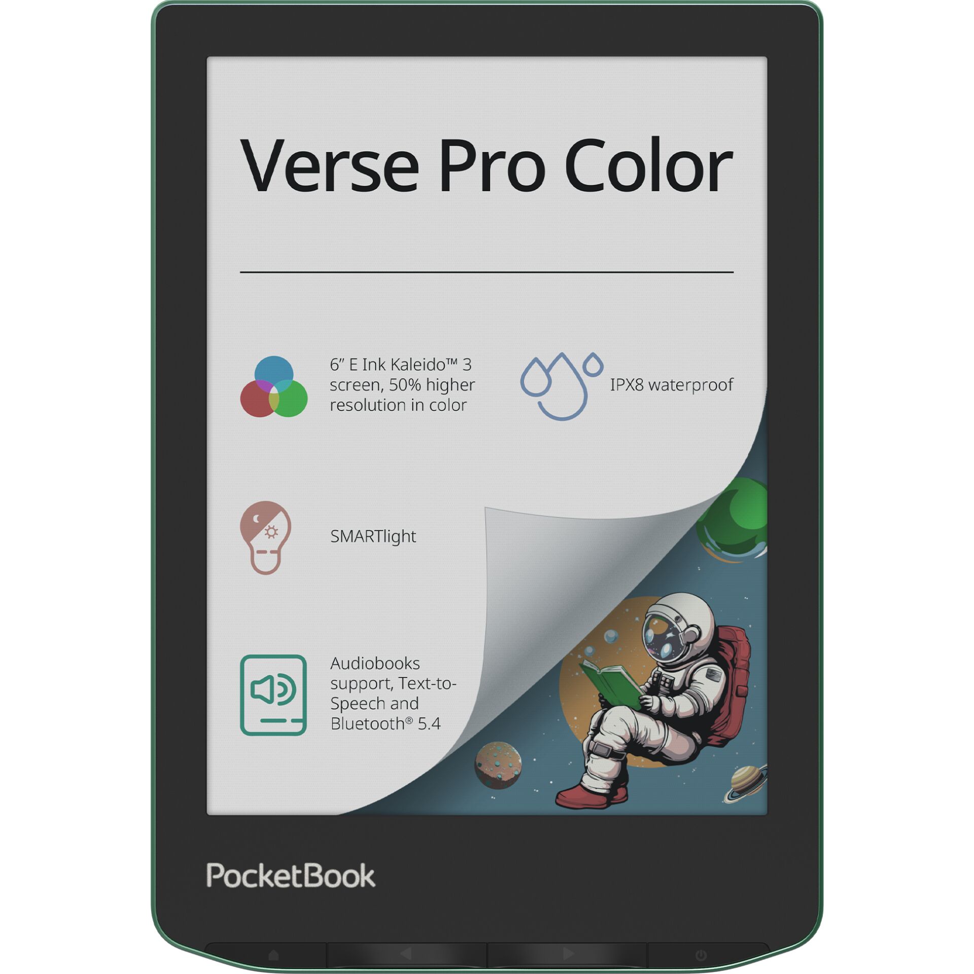 Електронен четец PocketBook Verse Pro Color Sage Glow, 16GB – PB634K3-A-WW-B — оферта от airtrade.bg