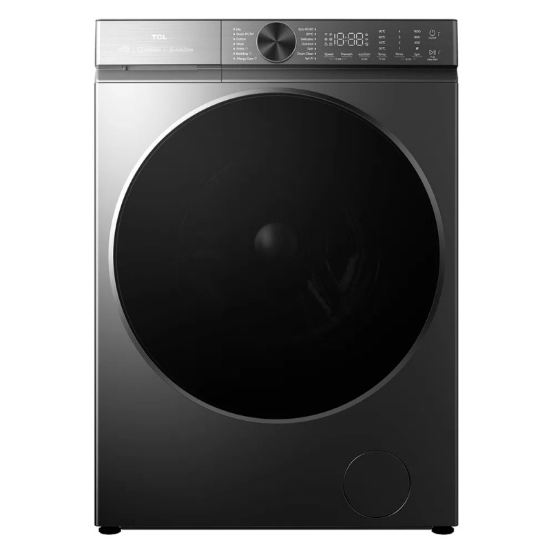 Пералня  с предно зареждане TCL P5 FP0954SA0EE, Клас A, 24 програми, 9 кг, 1400 об/мин, Автоматично интелигентно дозиране, Turbo Speed, autoStain Removal, MAGIC Flow, Сив — оферта от alleop.bg